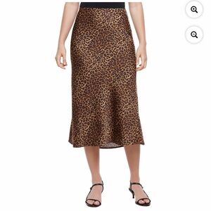 Express Leopard Print Midi Skirt, Size M